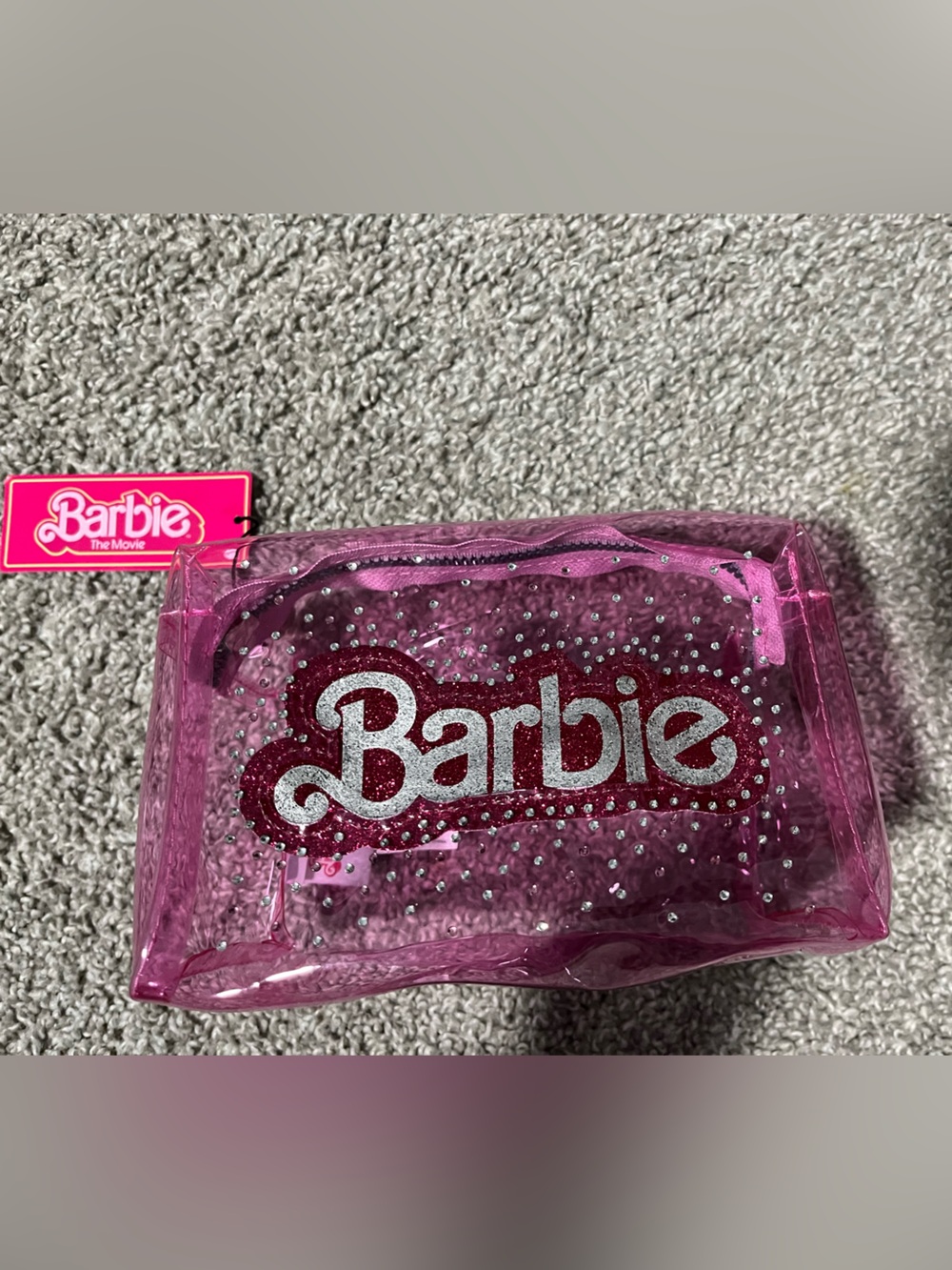 Barbie The Movie Clear Pink Cosmetic Pouch